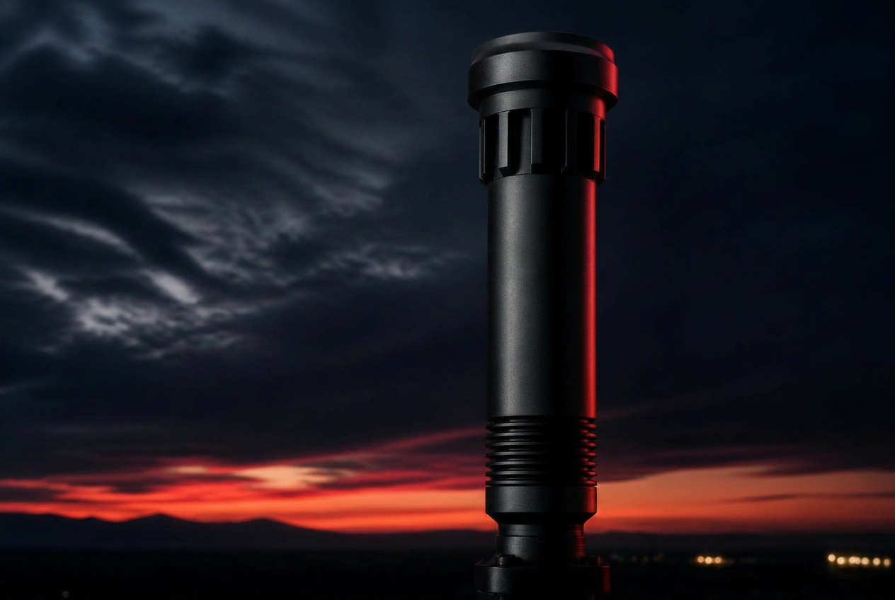 Sitewatch Drone Watch akustisk mikrofonmast i skymning
